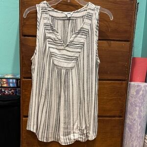 Sonoma Black and White Striped Tank Top